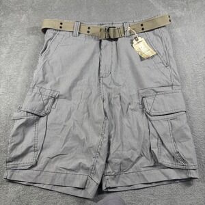 Chor Clothing Men's Striped Chino Shorts Built In Belt Size 34 New